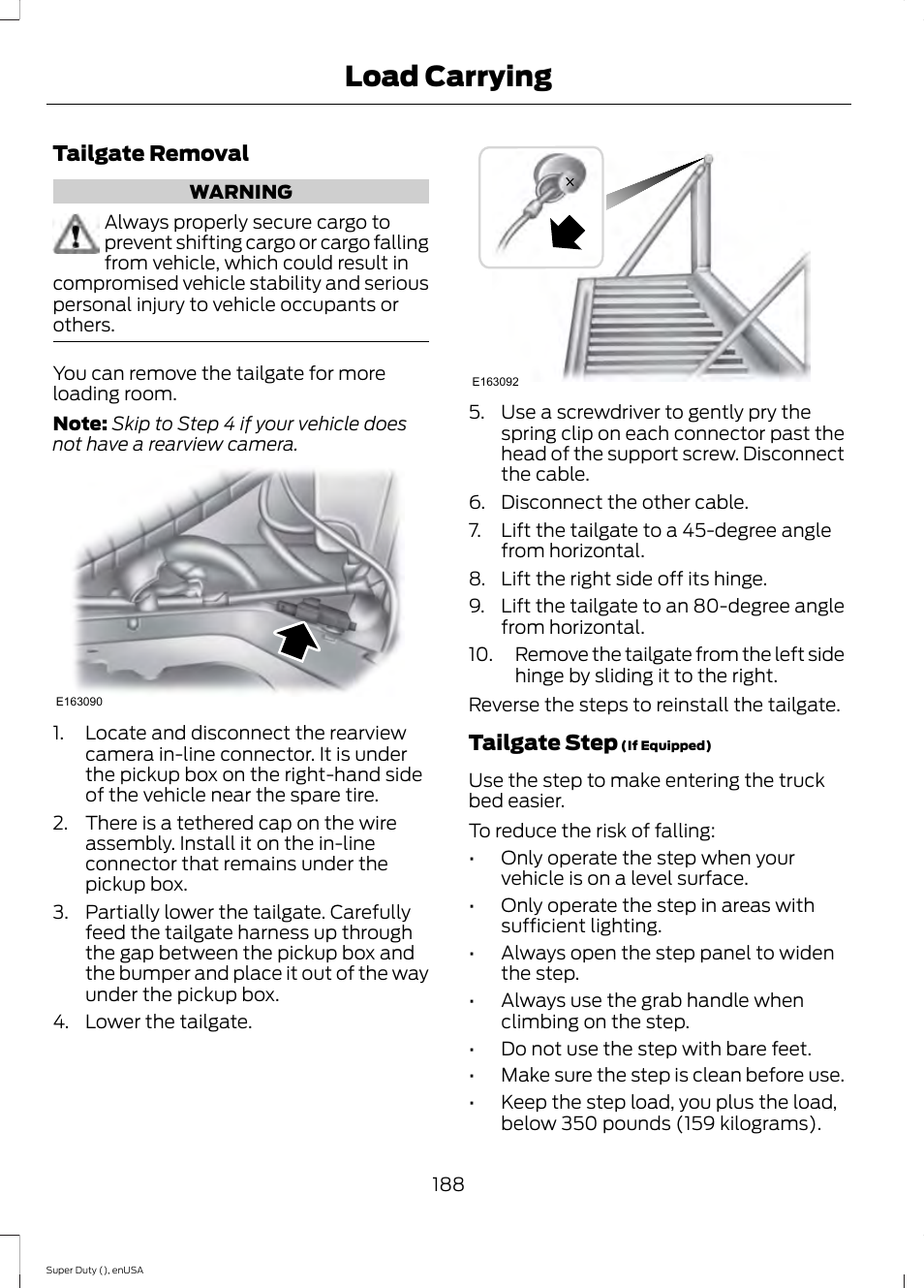 Load carrying | FORD 2015 F-550 v.2 User Manual | Page 191 / 468