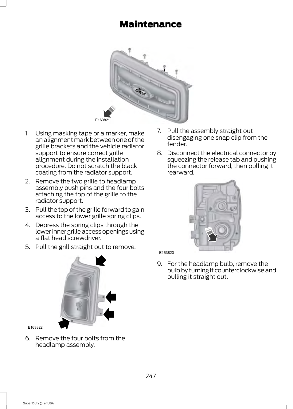 Maintenance | FORD 2015 F-550 v.2 User Manual | Page 250 / 468