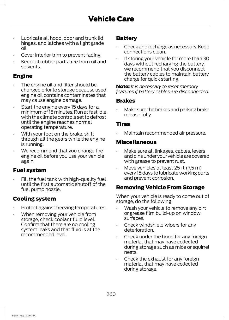 Vehicle care | FORD 2015 F-550 v.2 User Manual | Page 263 / 468