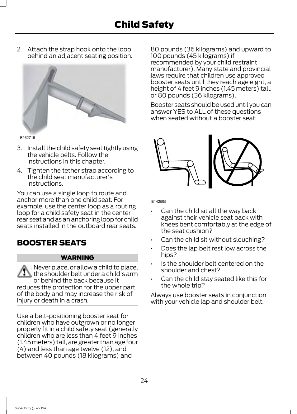 Booster seats, Child safety | FORD 2015 F-550 v.2 User Manual | Page 27 / 468