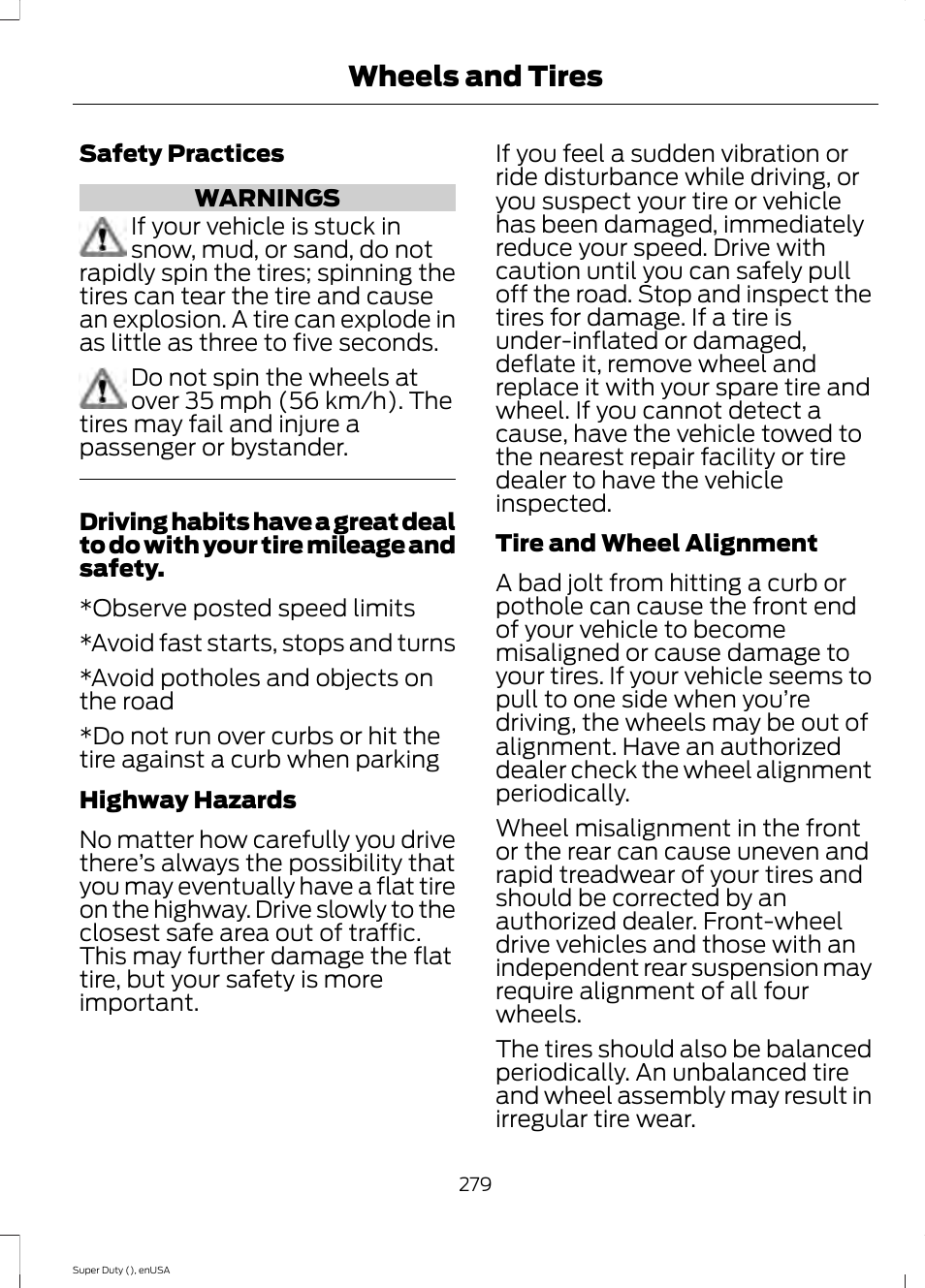 Wheels and tires | FORD 2015 F-550 v.2 User Manual | Page 282 / 468