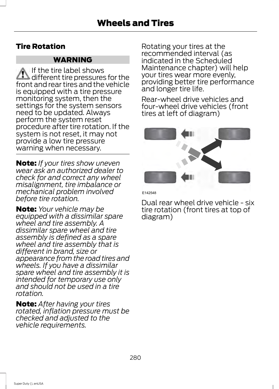 Wheels and tires | FORD 2015 F-550 v.2 User Manual | Page 283 / 468