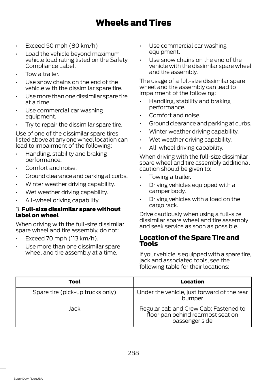 Wheels and tires | FORD 2015 F-550 v.2 User Manual | Page 291 / 468