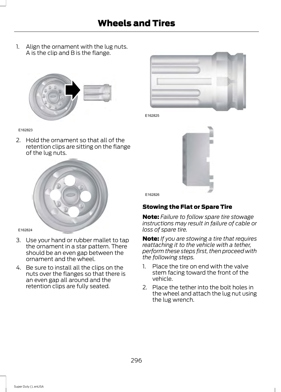 Wheels and tires, Ac b d | FORD 2015 F-550 v.2 User Manual | Page 299 / 468