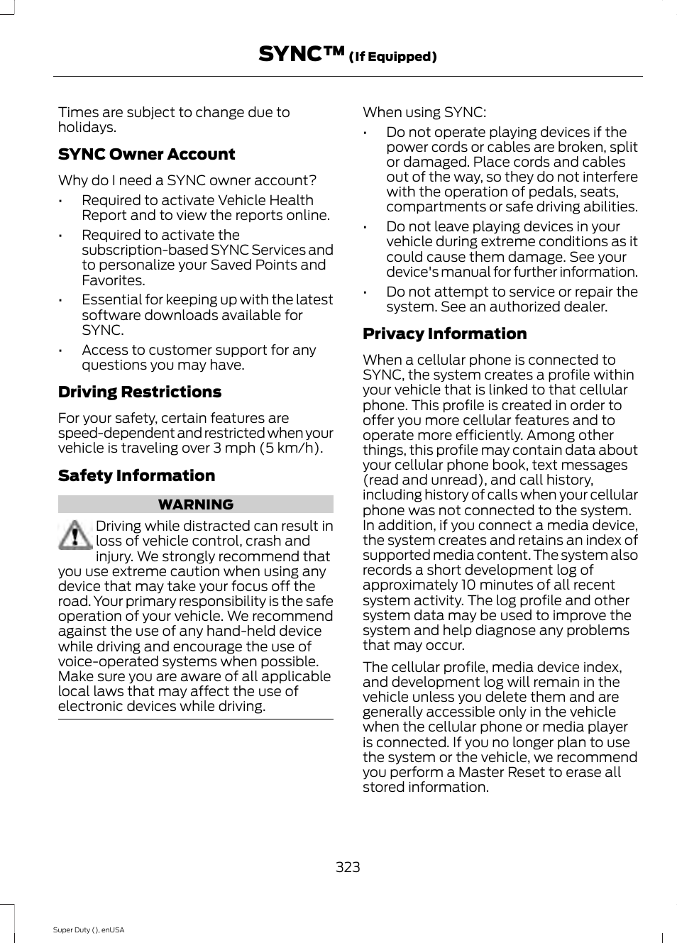 Sync | FORD 2015 F-550 v.2 User Manual | Page 326 / 468