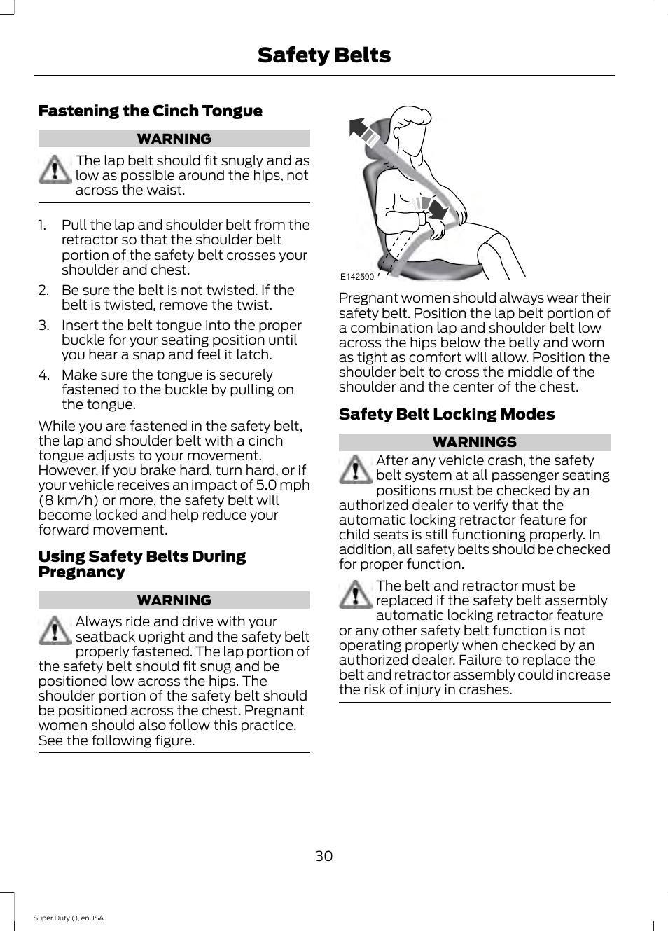 Safety belts | FORD 2015 F-550 v.2 User Manual | Page 33 / 468