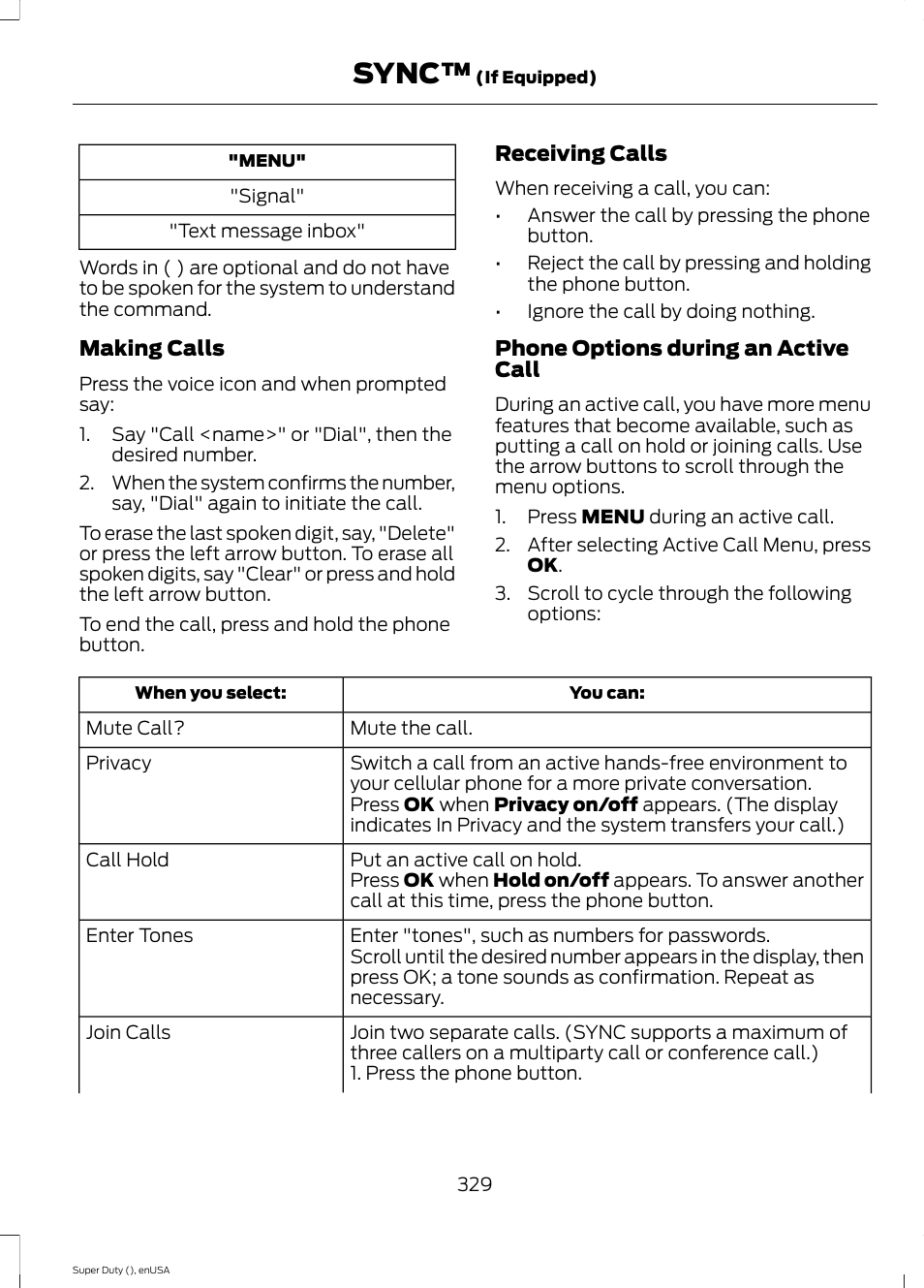 Sync | FORD 2015 F-550 v.2 User Manual | Page 332 / 468