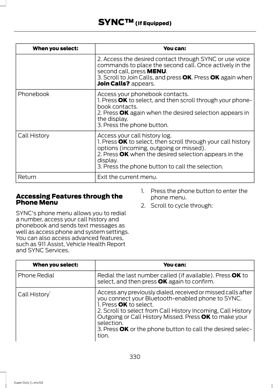 Sync | FORD 2015 F-550 v.2 User Manual | Page 333 / 468