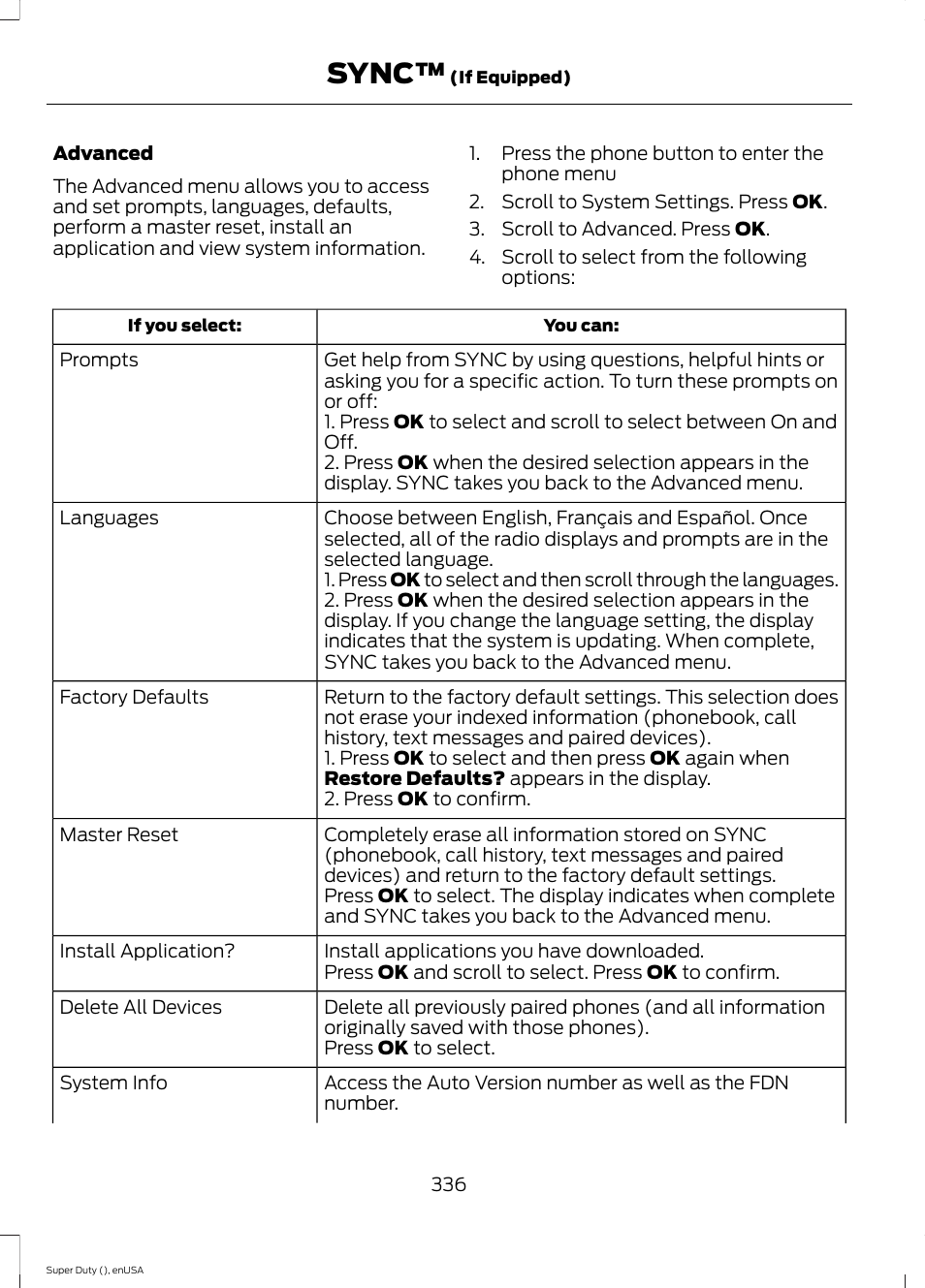 Sync | FORD 2015 F-550 v.2 User Manual | Page 339 / 468