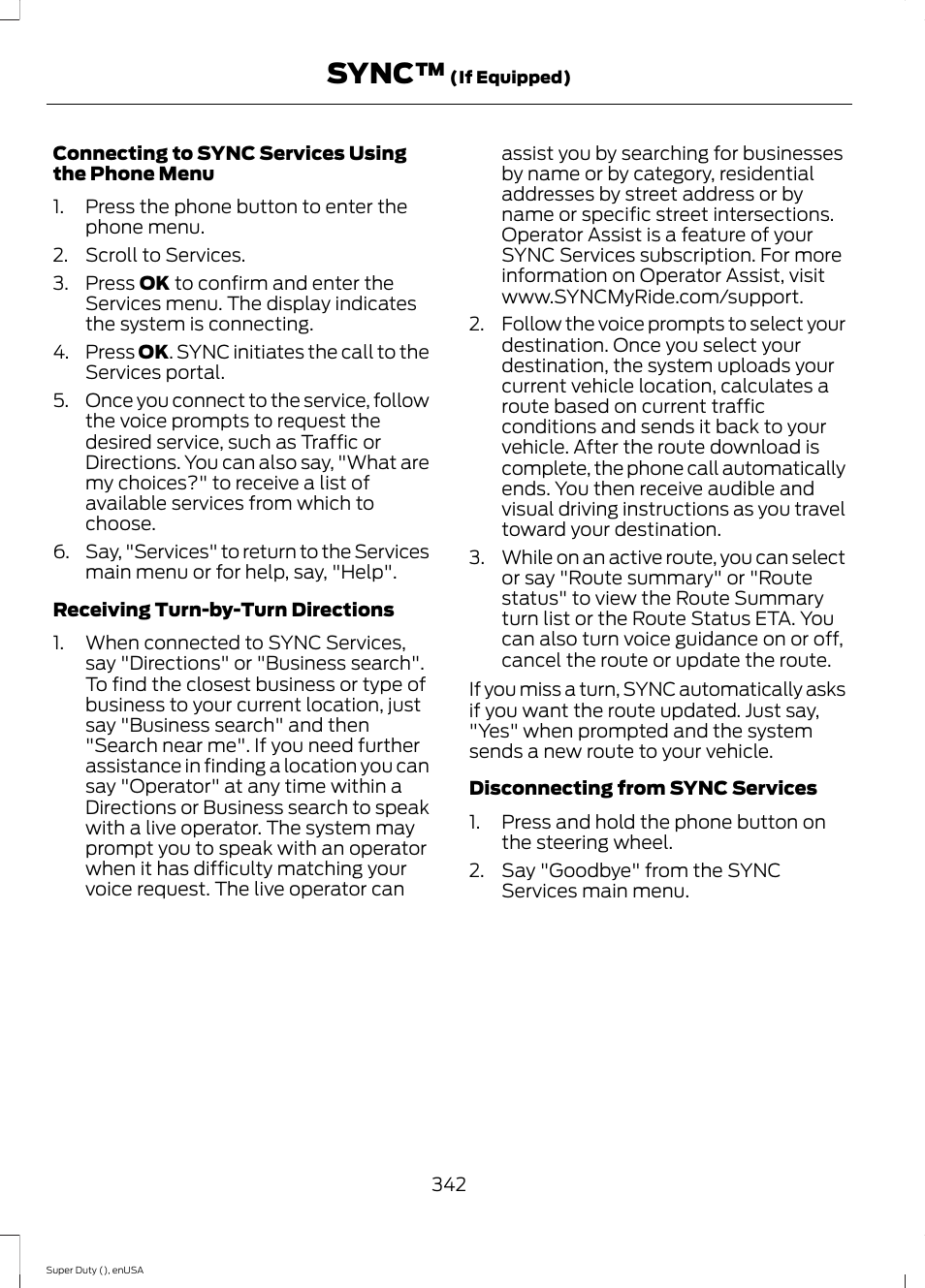 Sync | FORD 2015 F-550 v.2 User Manual | Page 345 / 468
