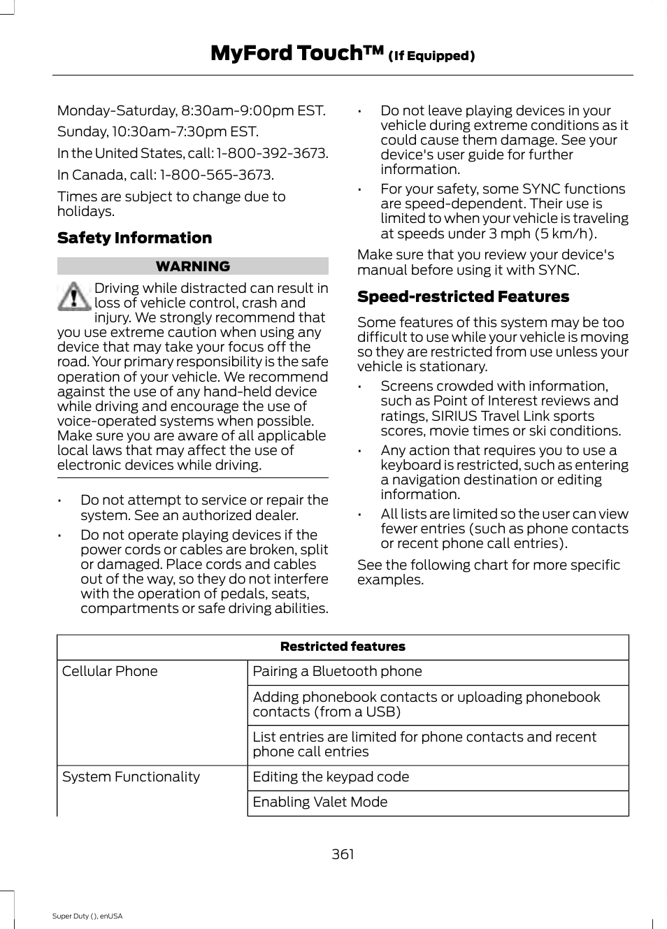 Myford touch | FORD 2015 F-550 v.2 User Manual | Page 364 / 468