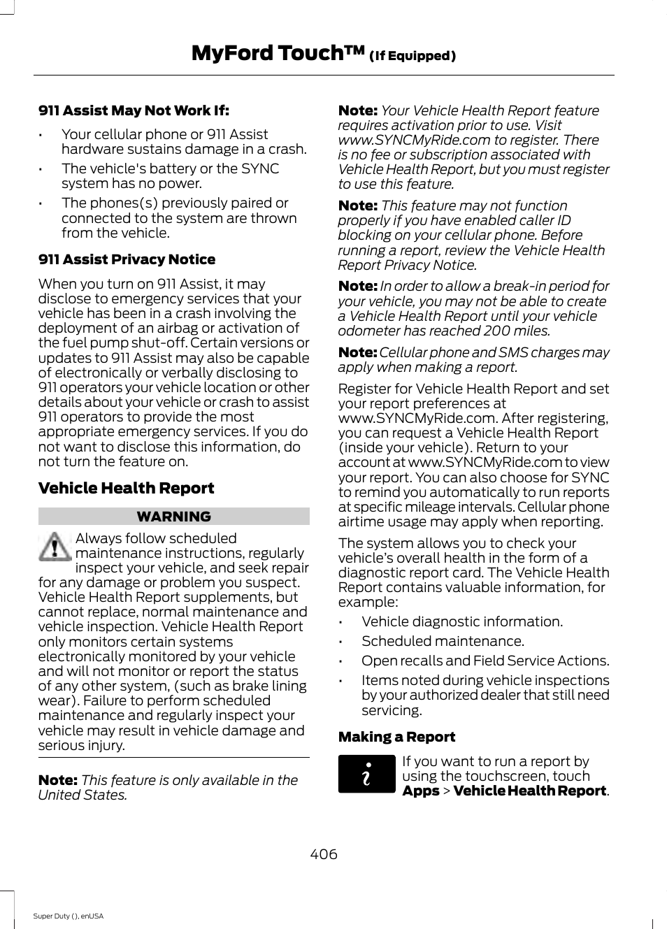 Myford touch | FORD 2015 F-550 v.2 User Manual | Page 409 / 468