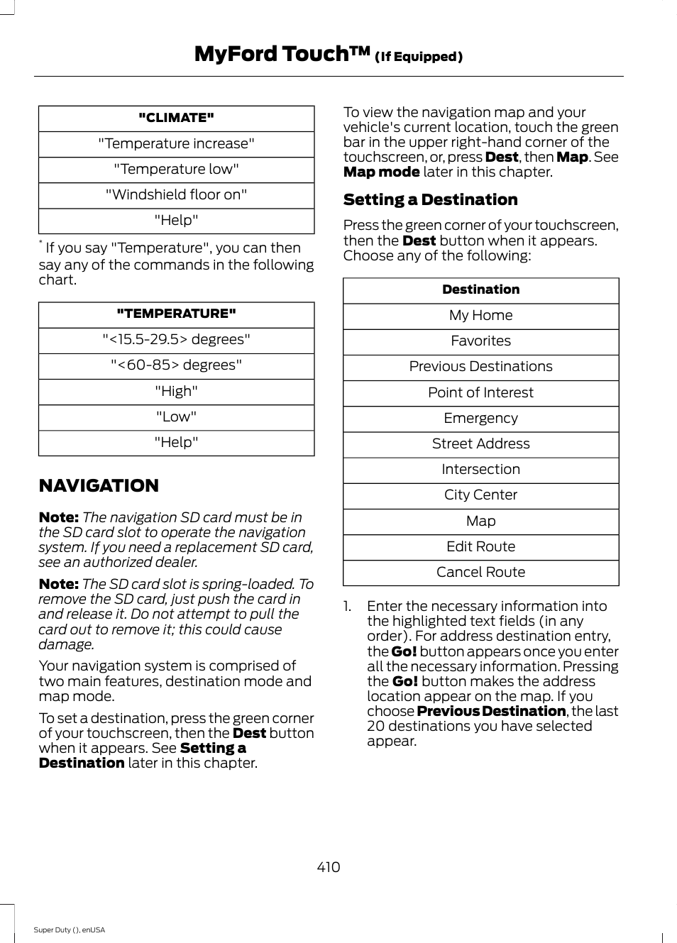 Navigation, Myford touch | FORD 2015 F-550 v.2 User Manual | Page 413 / 468