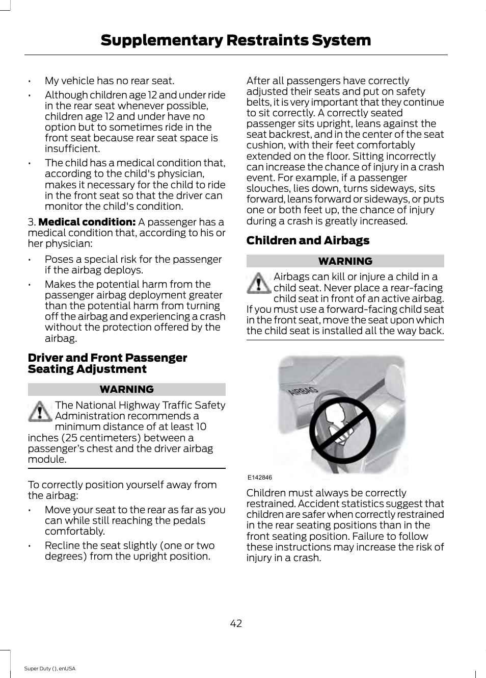 Supplementary restraints system | FORD 2015 F-550 v.2 User Manual | Page 45 / 468