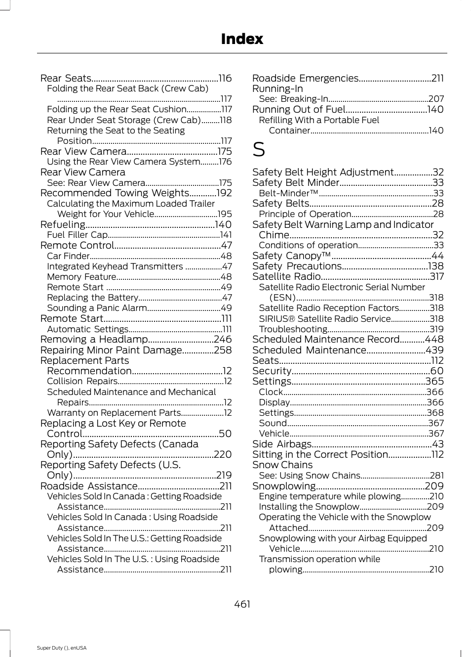 Index | FORD 2015 F-550 v.2 User Manual | Page 464 / 468