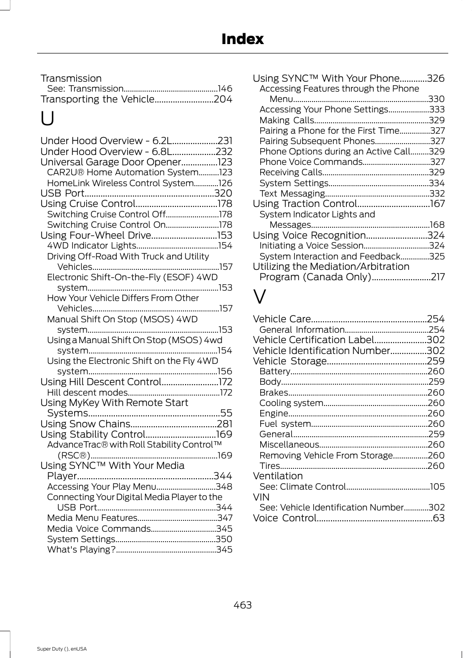 Index | FORD 2015 F-550 v.2 User Manual | Page 466 / 468