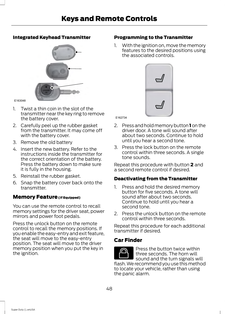 Keys and remote controls | FORD 2015 F-550 v.2 User Manual | Page 51 / 468