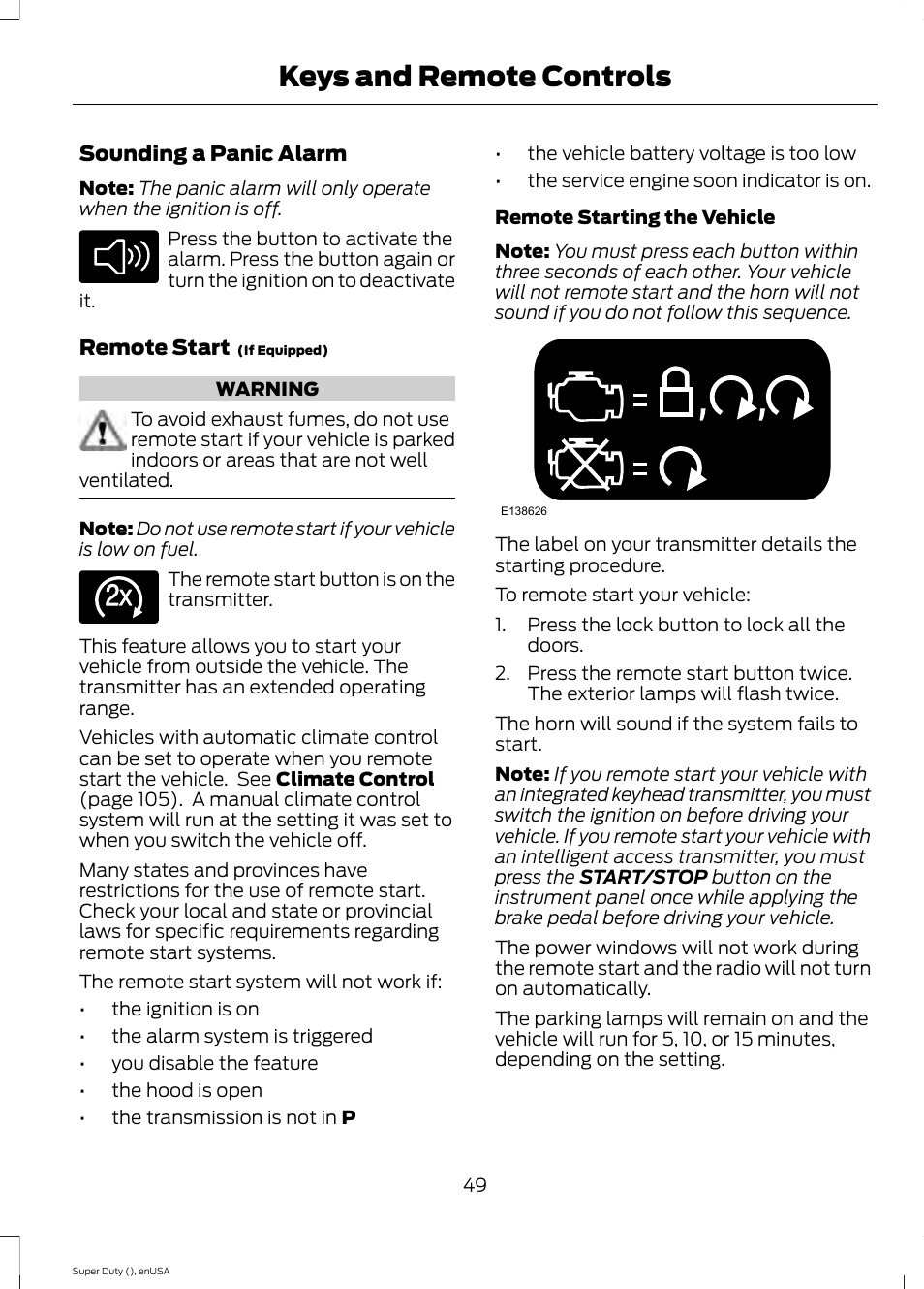 Keys and remote controls | FORD 2015 F-550 v.2 User Manual | Page 52 / 468