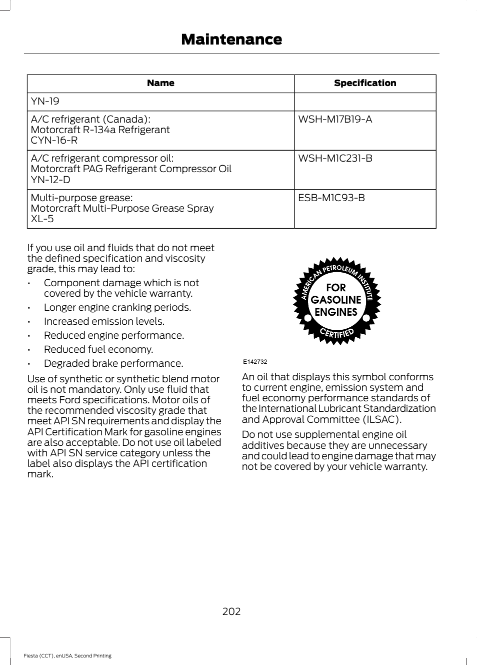 Maintenance | FORD 2015 Fiesta User Manual | Page 205 / 423