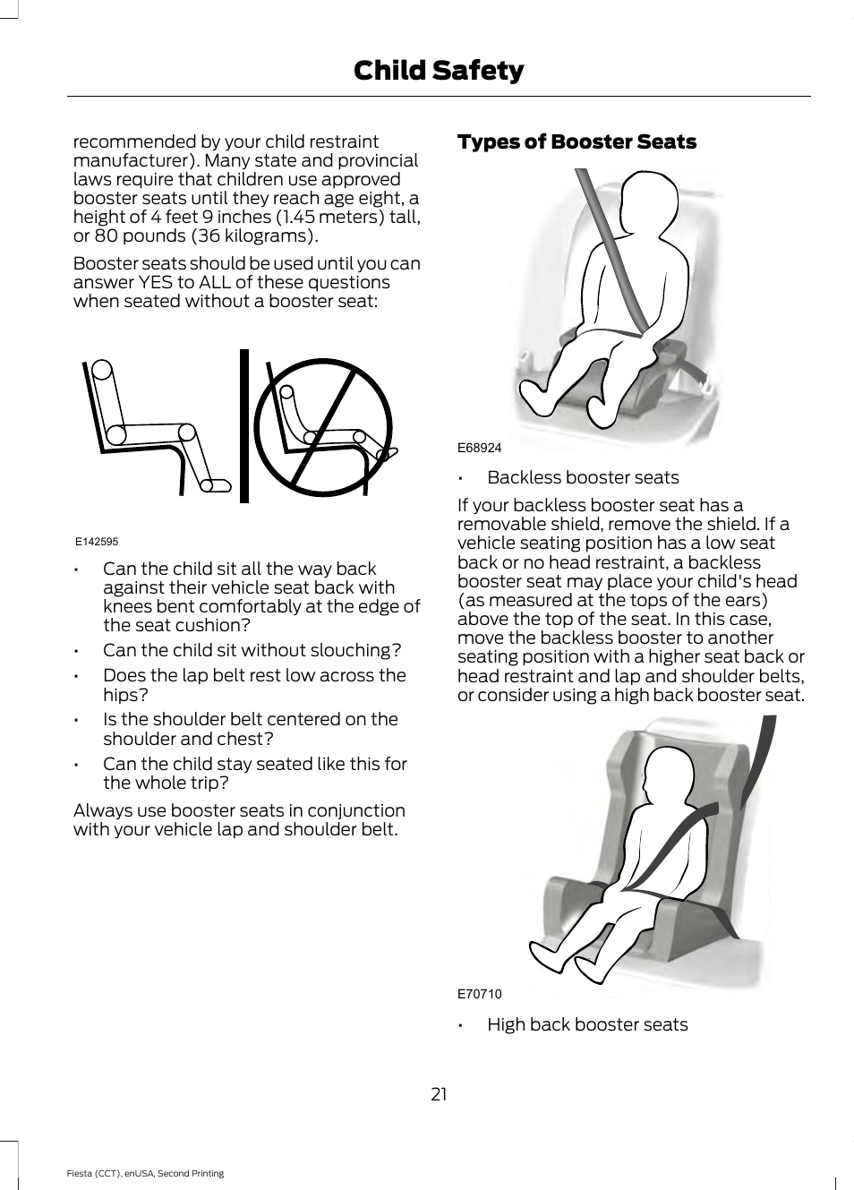 Child safety | FORD 2015 Fiesta User Manual | Page 24 / 423