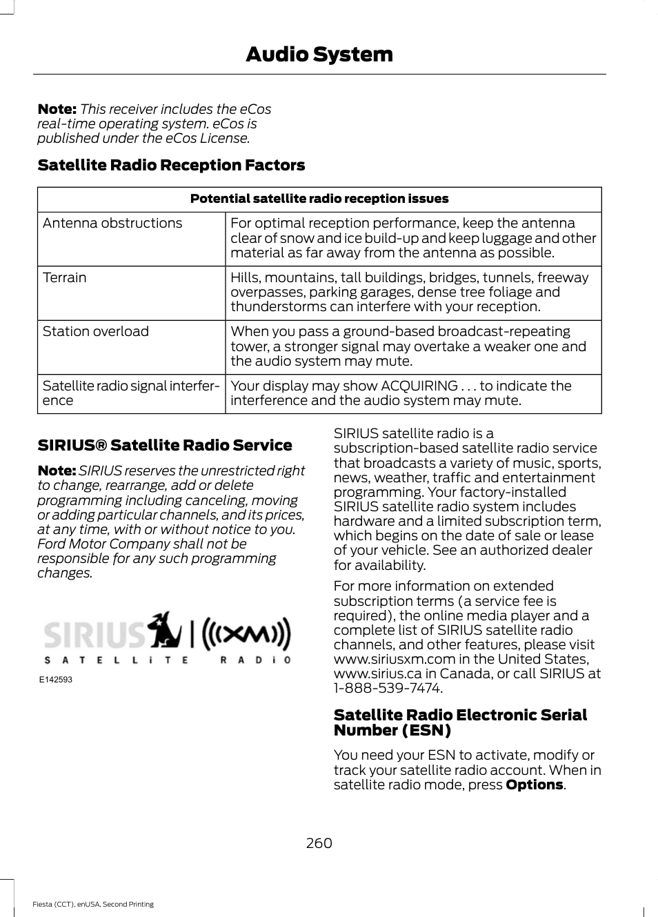 Audio system | FORD 2015 Fiesta User Manual | Page 263 / 423