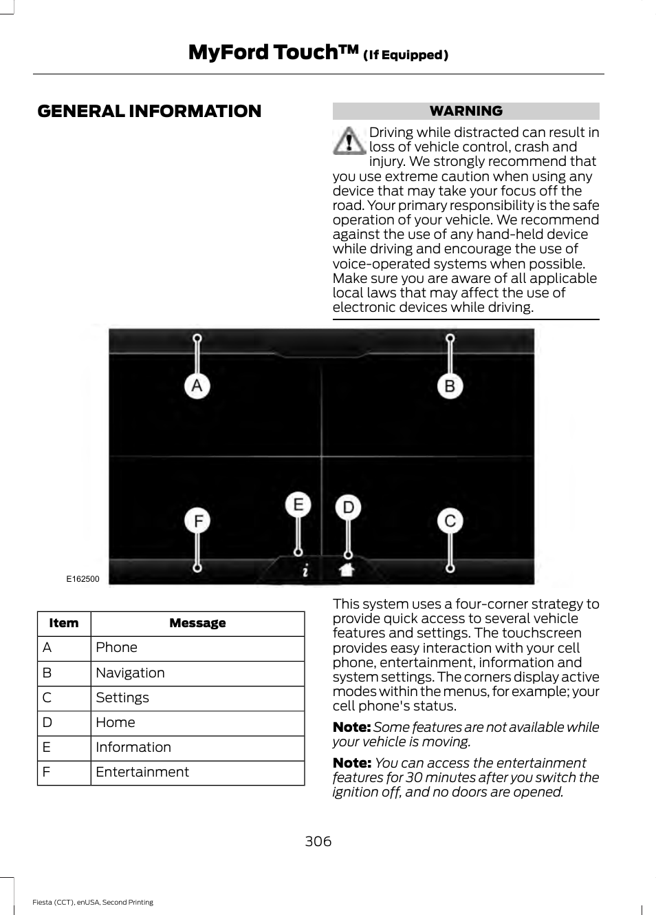 Myford touch, General information | FORD 2015 Fiesta User Manual | Page 309 / 423