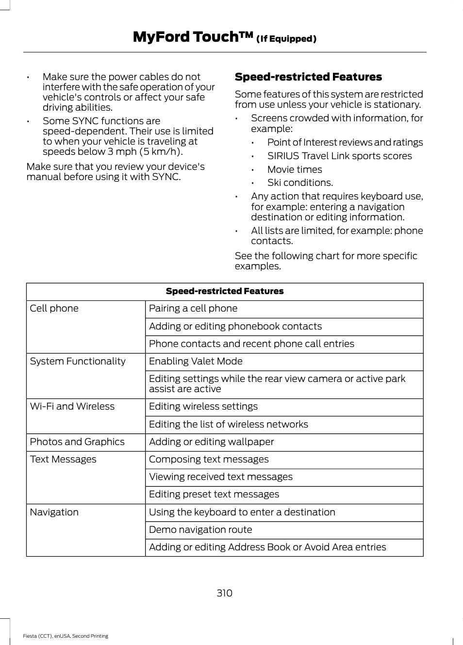 Myford touch | FORD 2015 Fiesta User Manual | Page 313 / 423