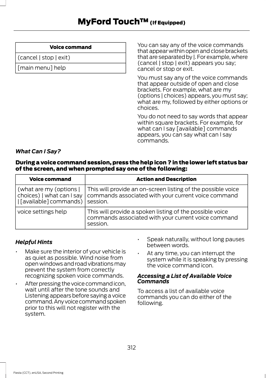 Myford touch | FORD 2015 Fiesta User Manual | Page 315 / 423