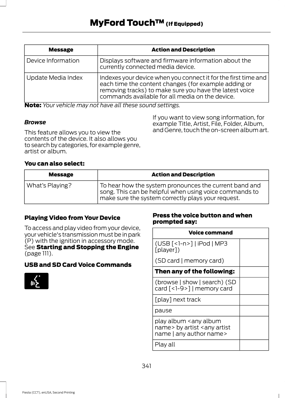 Myford touch | FORD 2015 Fiesta User Manual | Page 344 / 423