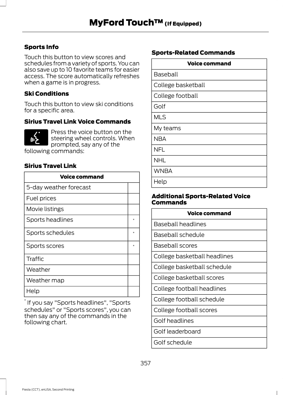 Myford touch | FORD 2015 Fiesta User Manual | Page 360 / 423