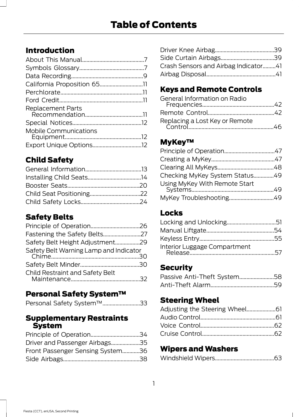 FORD 2015 Fiesta User Manual | Page 4 / 423