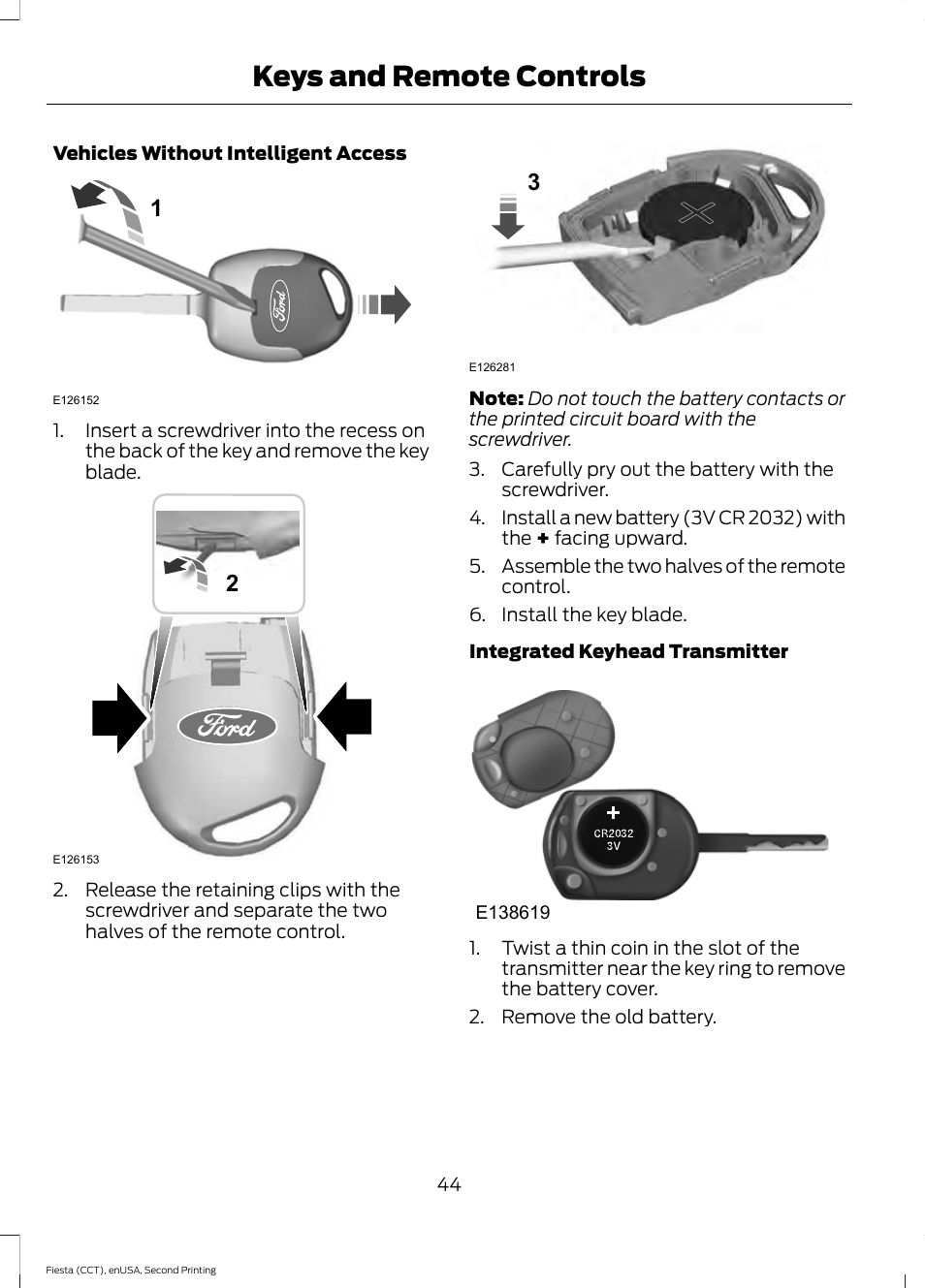 Keys and remote controls | FORD 2015 Fiesta User Manual | Page 47 / 423