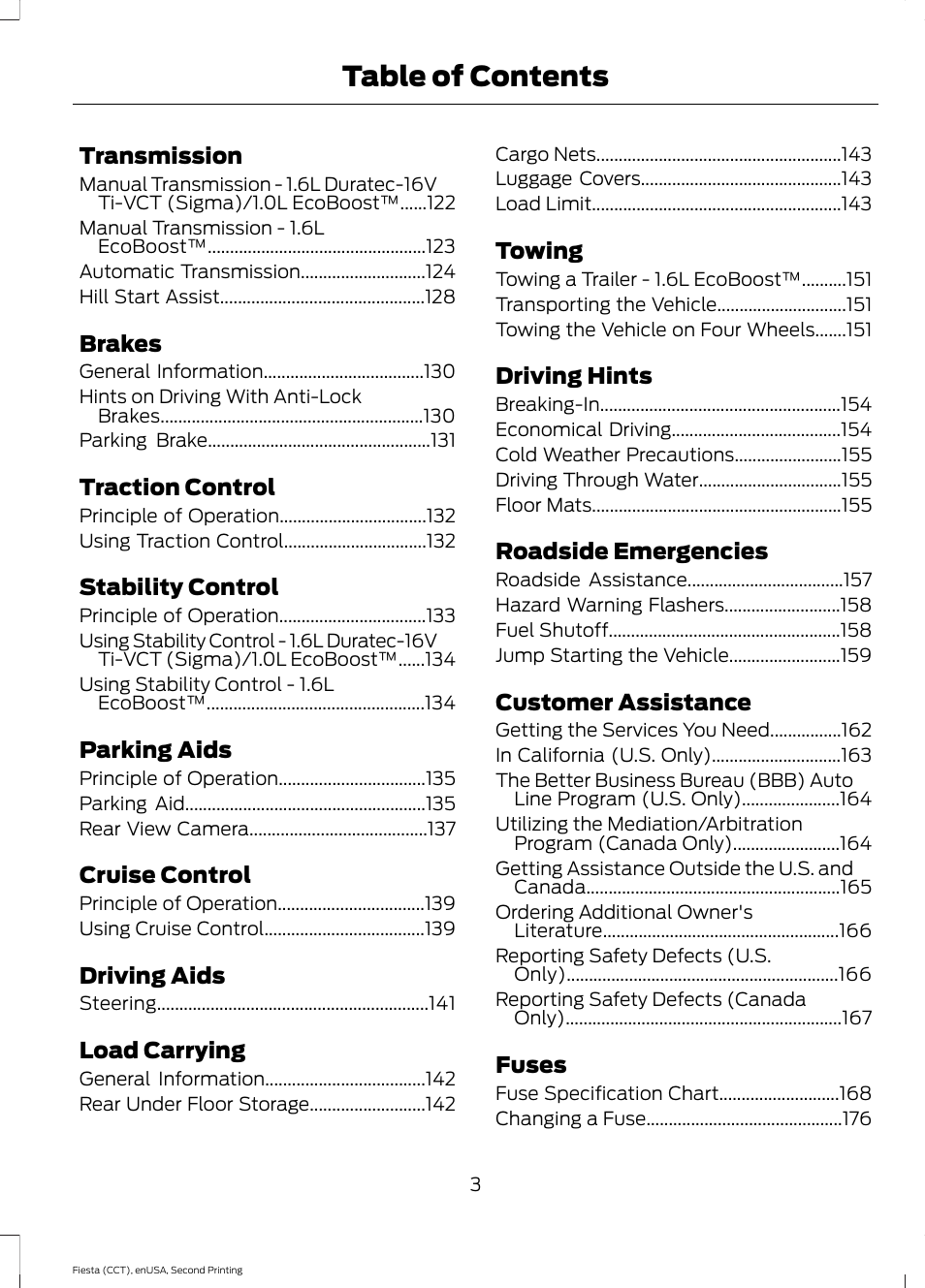 FORD 2015 Fiesta User Manual | Page 6 / 423