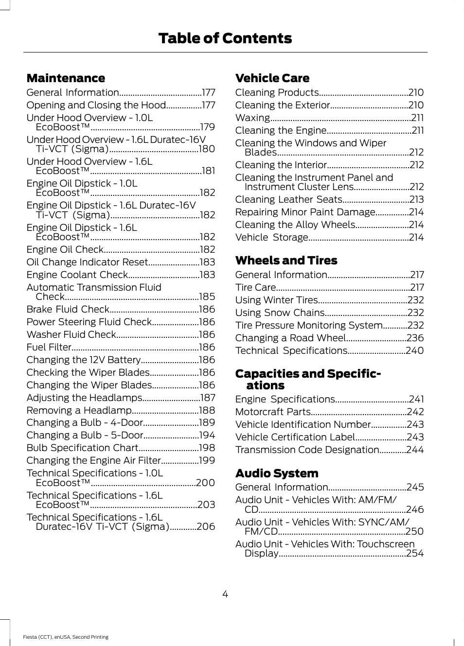 FORD 2015 Fiesta User Manual | Page 7 / 423