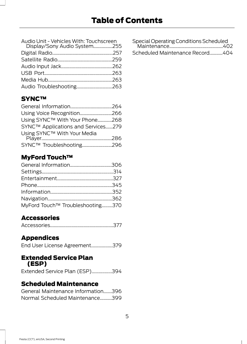 FORD 2015 Fiesta User Manual | Page 8 / 423