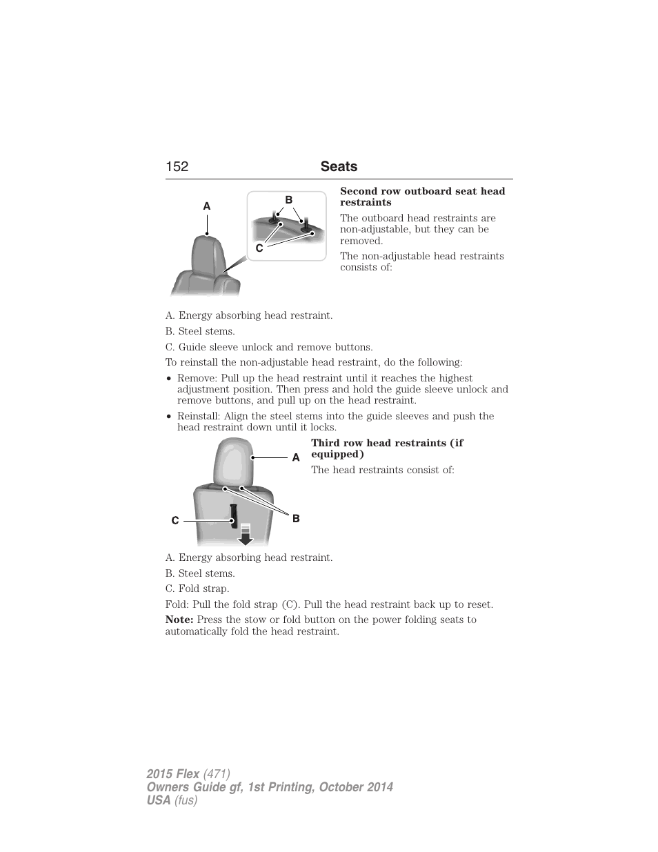 152 seats | FORD 2015 Flex User Manual | Page 153 / 571