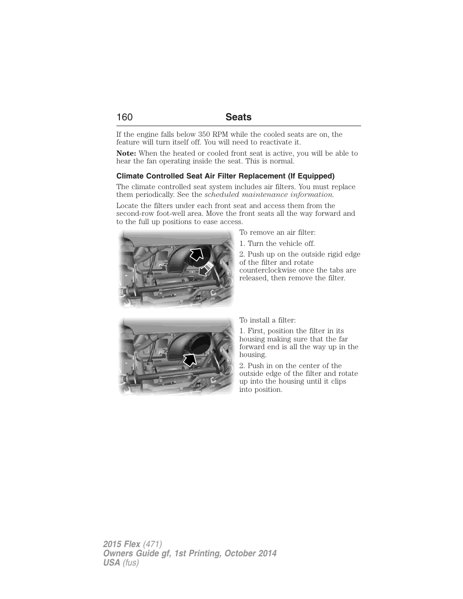 160 seats | FORD 2015 Flex User Manual | Page 161 / 571