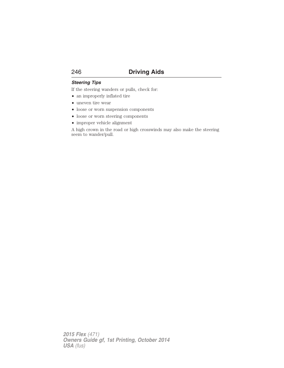 Steering tips | FORD 2015 Flex User Manual | Page 247 / 571