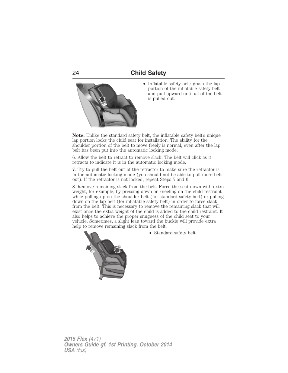 24 child safety | FORD 2015 Flex User Manual | Page 25 / 571