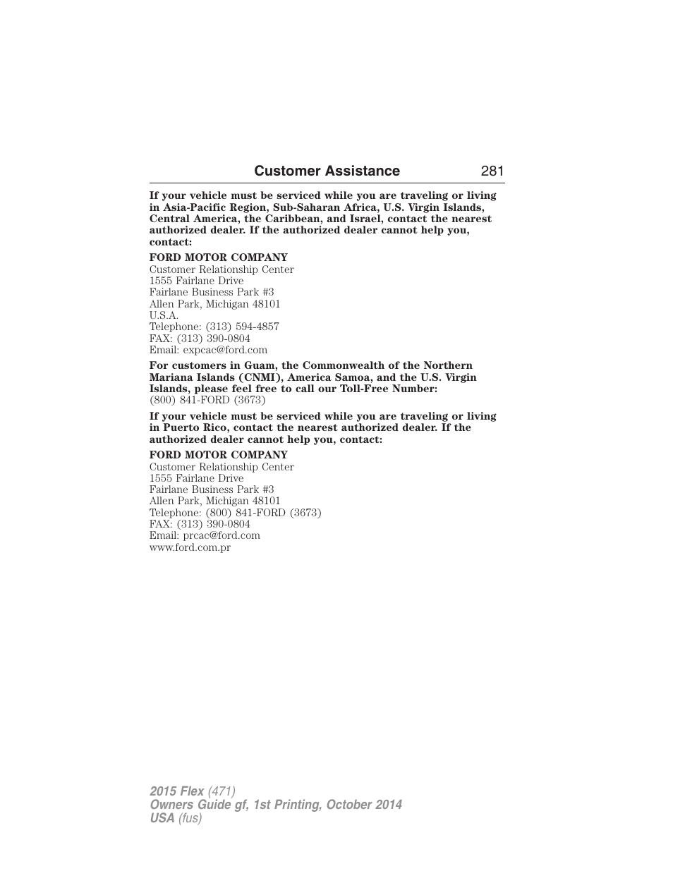 FORD 2015 Flex User Manual | Page 282 / 571