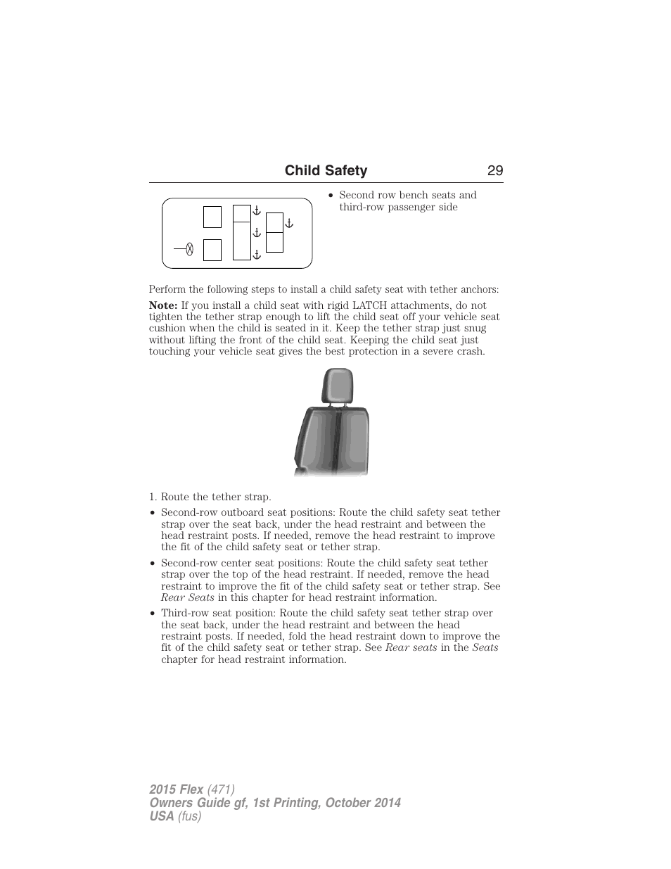 Child safety 29 | FORD 2015 Flex User Manual | Page 30 / 571