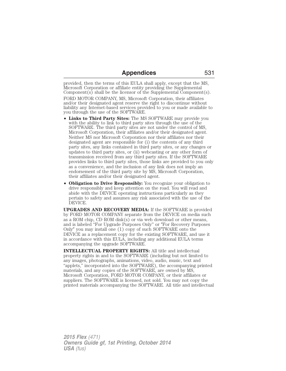 Appendices 531 | FORD 2015 Flex User Manual | Page 532 / 571