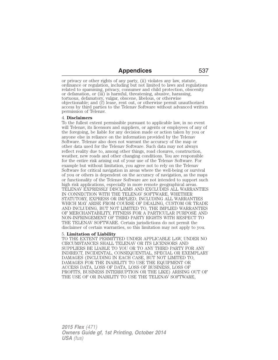 FORD 2015 Flex User Manual | Page 538 / 571