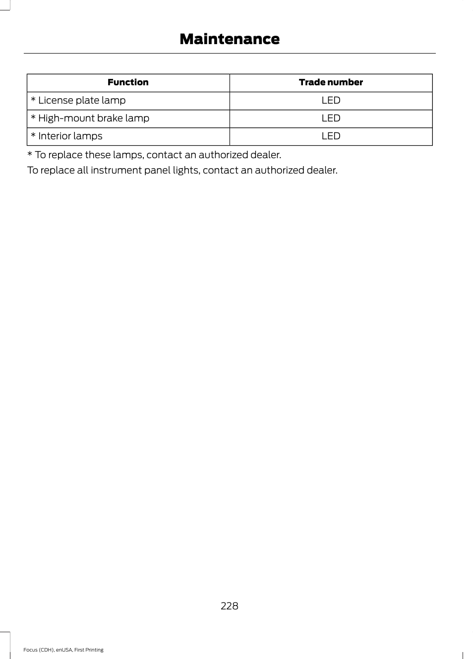 Maintenance | FORD 2015 Focus User Manual | Page 231 / 453