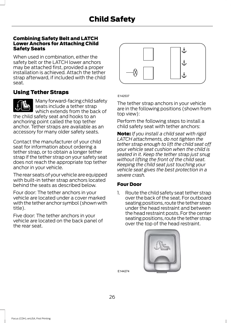 Child safety | FORD 2015 Focus User Manual | Page 29 / 453