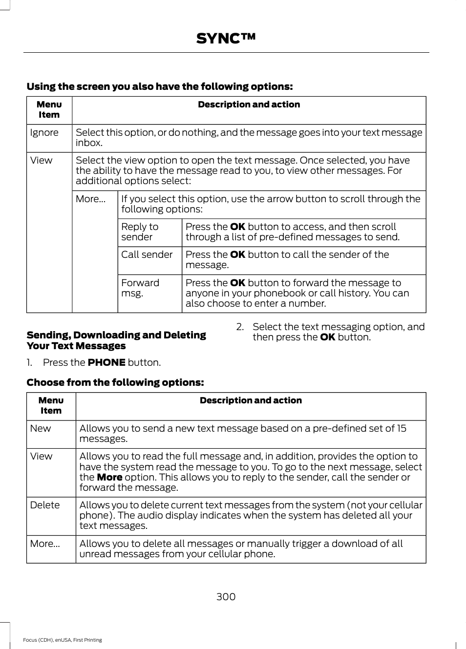 Sync | FORD 2015 Focus User Manual | Page 303 / 453