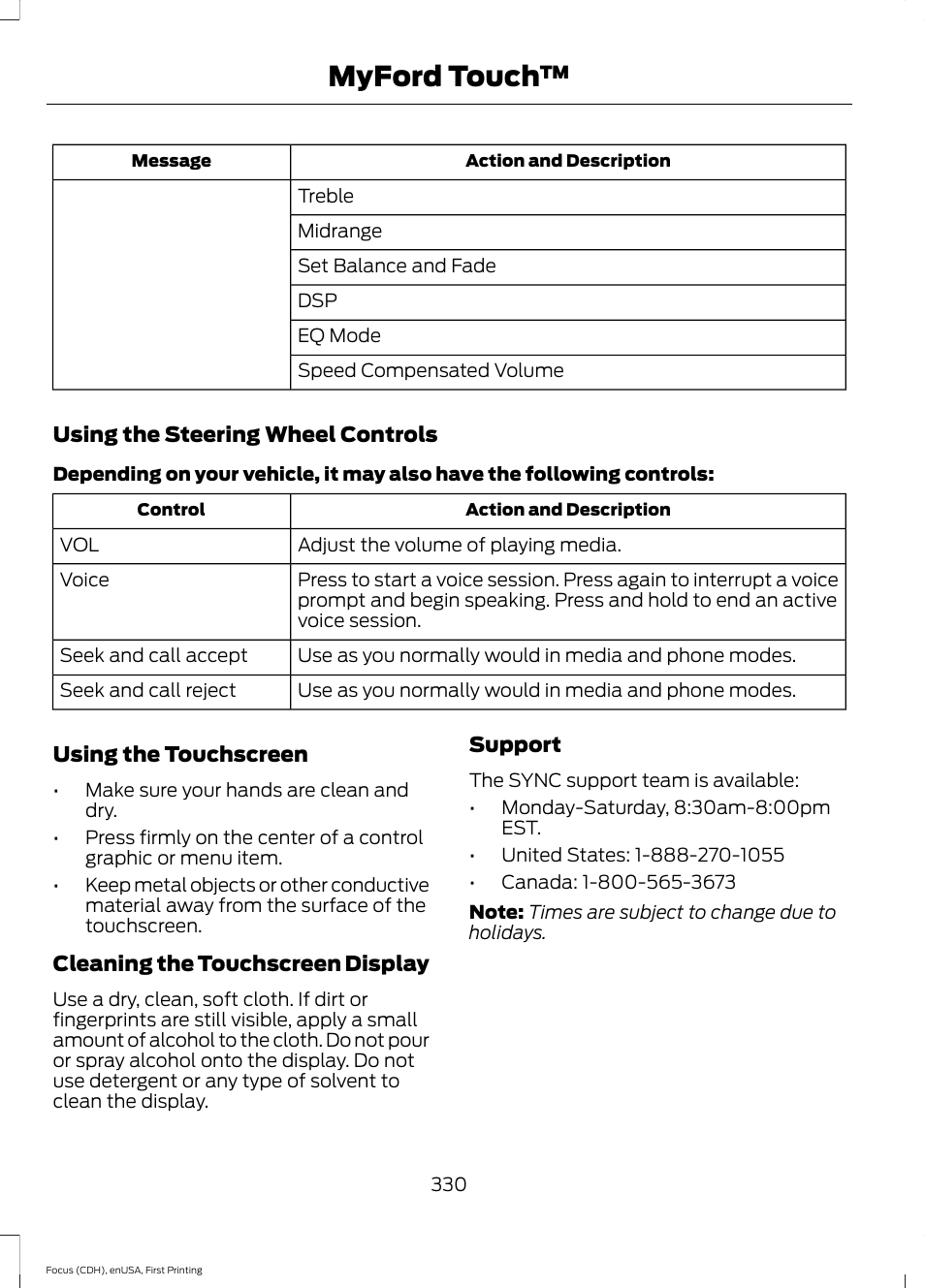 Myford touch | FORD 2015 Focus User Manual | Page 333 / 453