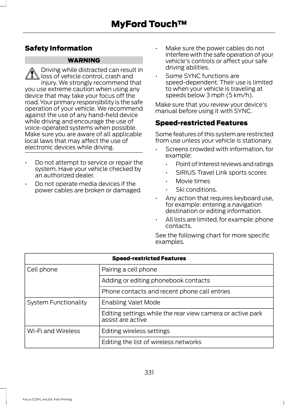 Myford touch | FORD 2015 Focus User Manual | Page 334 / 453
