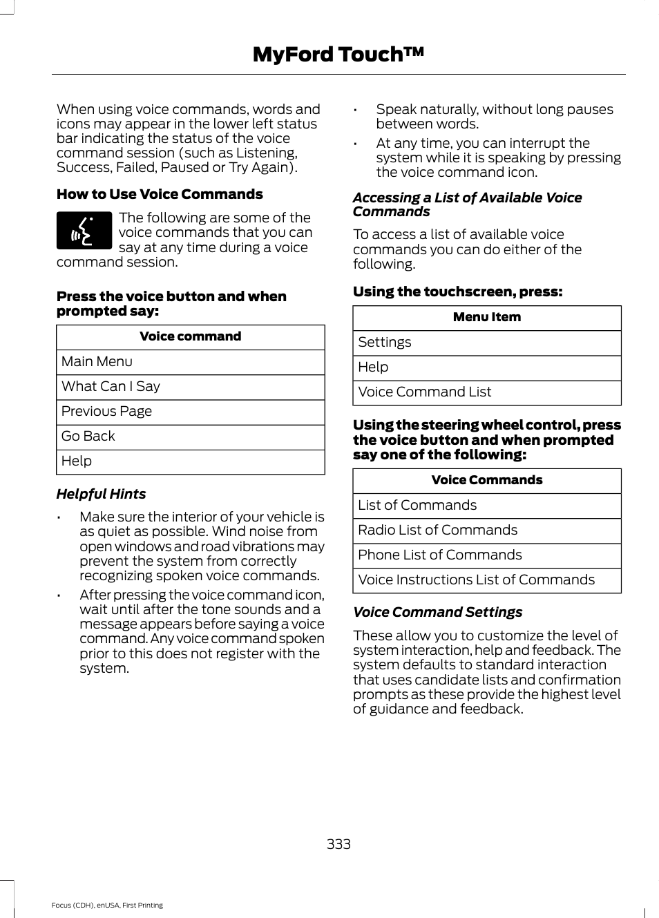 Myford touch | FORD 2015 Focus User Manual | Page 336 / 453