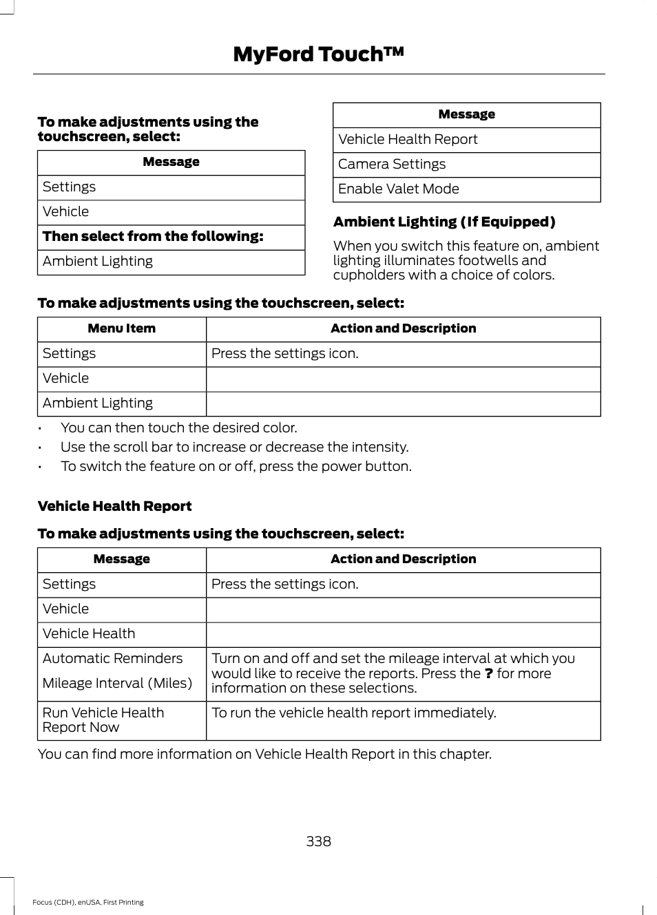 Myford touch | FORD 2015 Focus User Manual | Page 341 / 453
